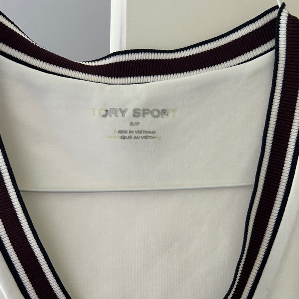 Tory Sport Burch Tennis Women's Sleeveless V-Neck Tennis Dress - White Small - Picture 3 of 4